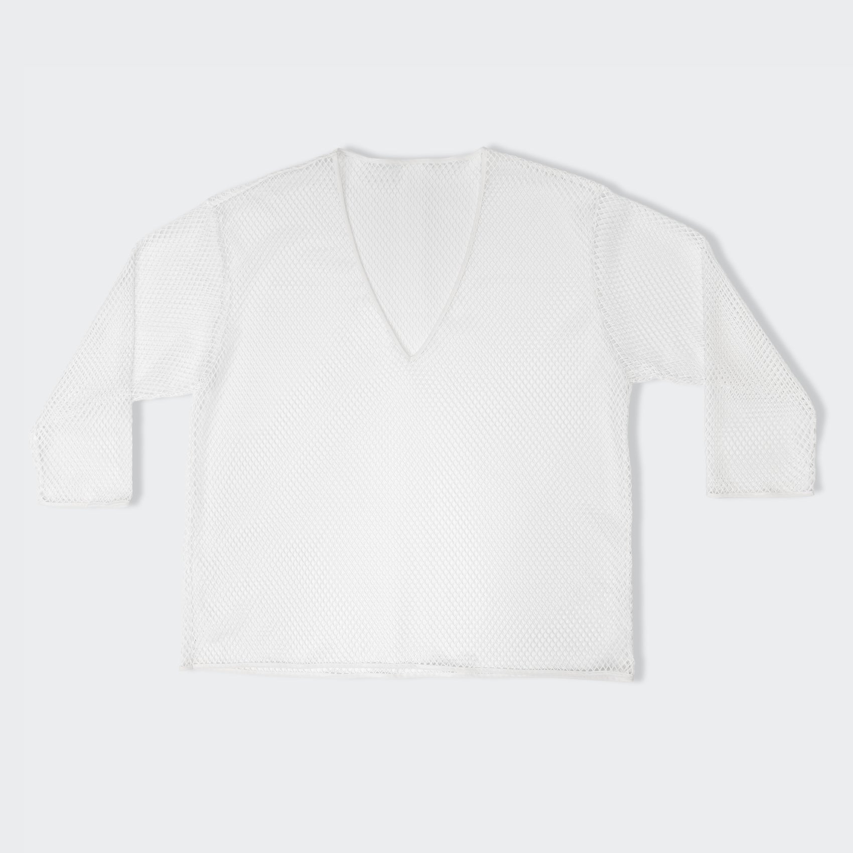 V衿メッシュプルオーバー