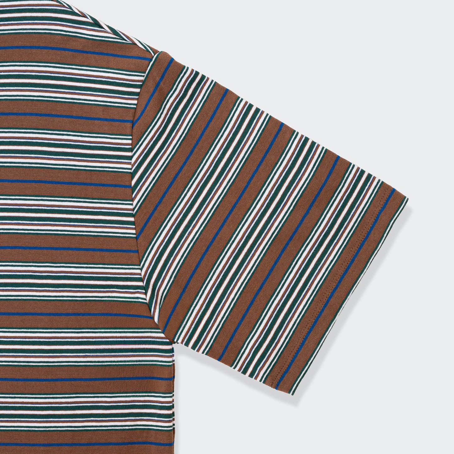 ポロ衿ボーダーロングシャツ