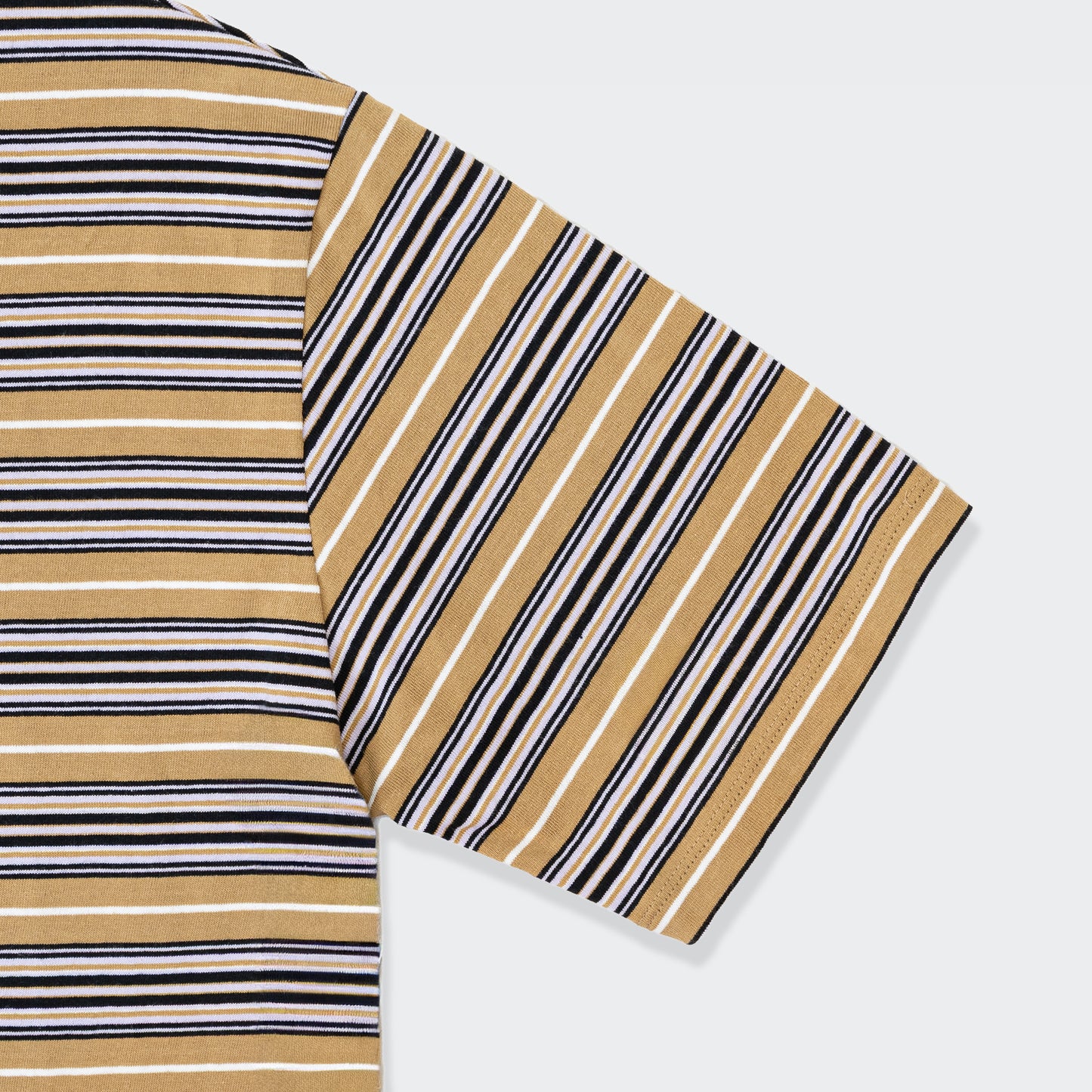 ポロ衿ボーダーロングシャツ