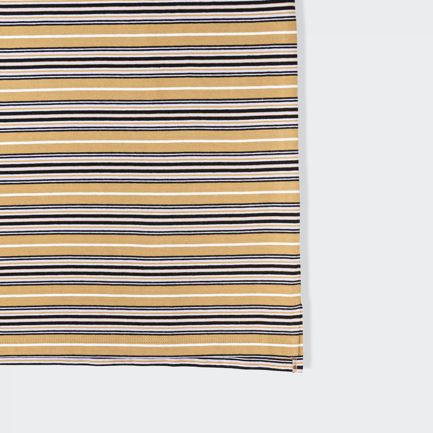 ポロ衿ボーダーロングシャツ