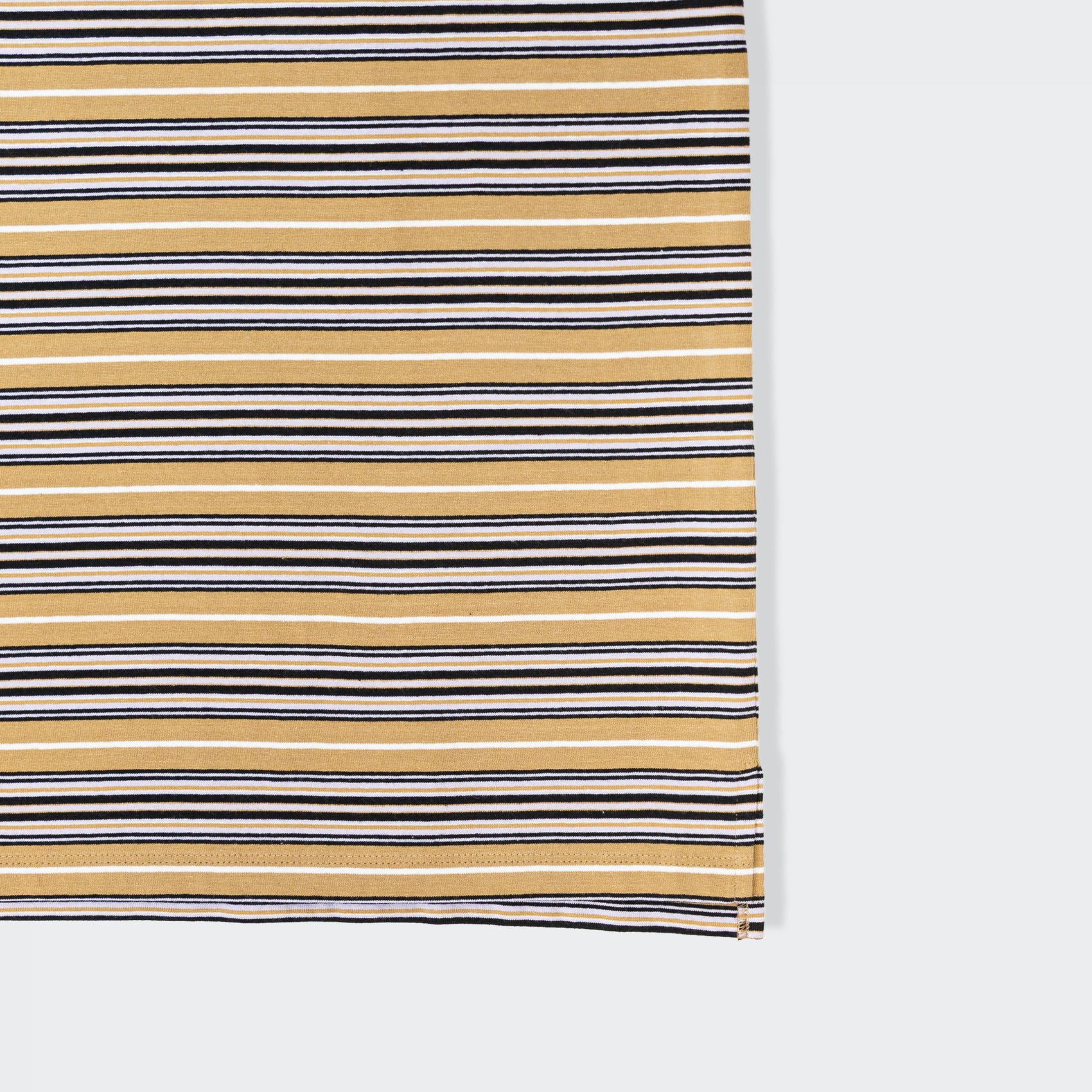 ポロ衿ボーダーロングシャツ