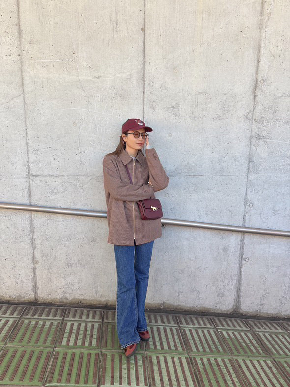 チェック柄ジップコート