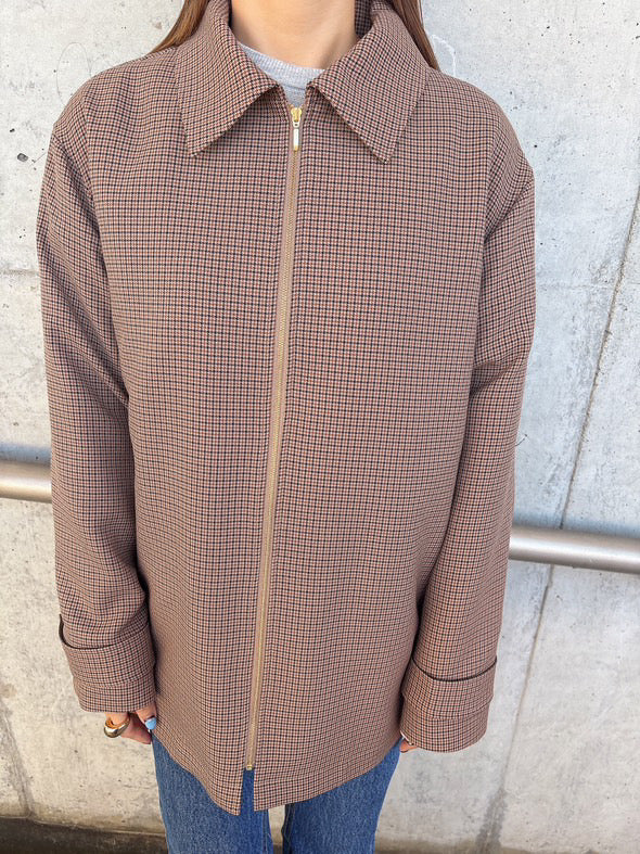 チェック柄ジップコート