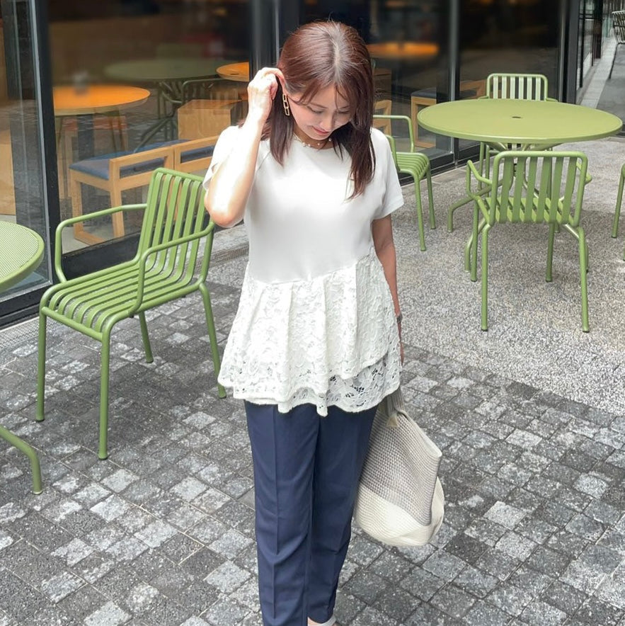 裾レースチュニック