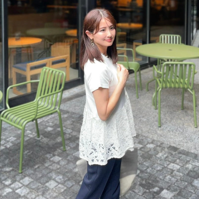 裾レースチュニック