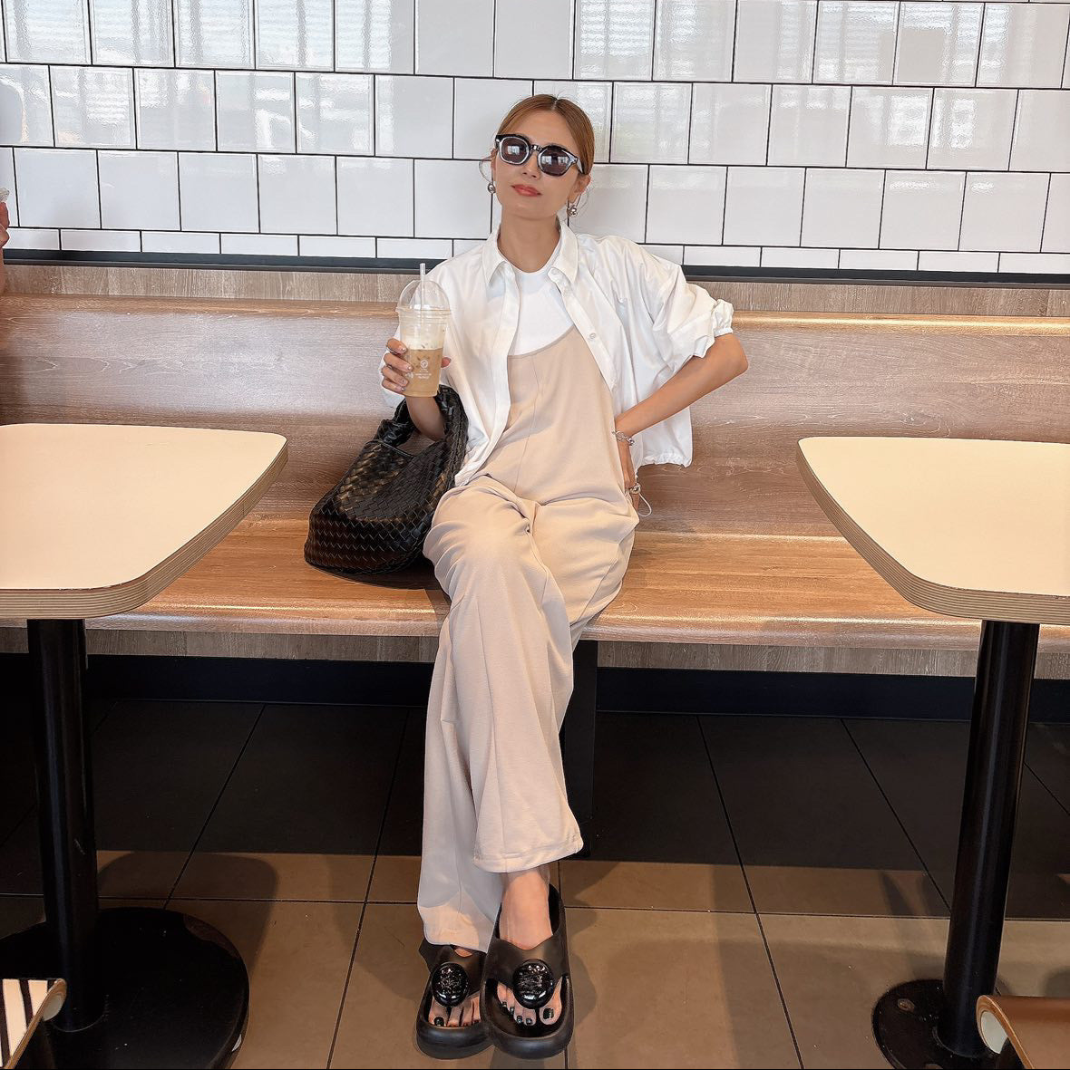 ボリュームスリーブドロストショートシャツ