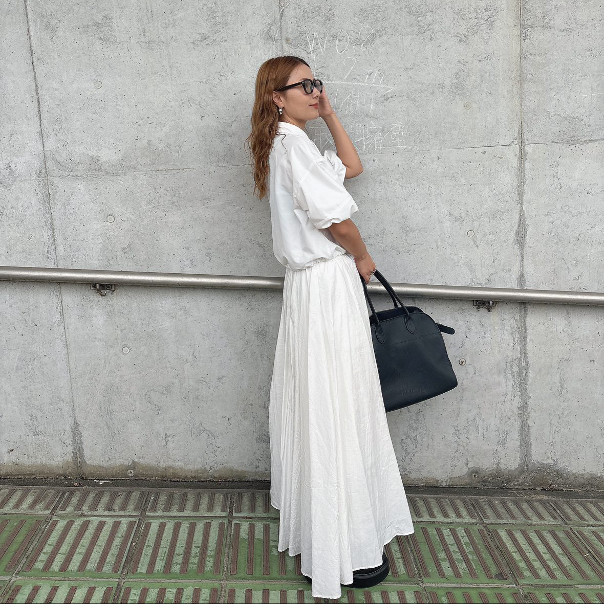 ボリュームスリーブドロストショートシャツ