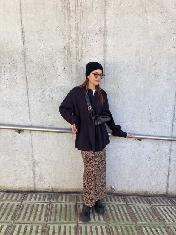 ウエストリブロングタイトスカート