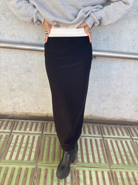 ウエストリブロングタイトスカート