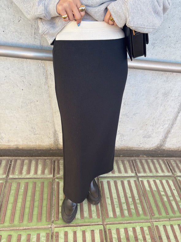 ウエストリブロングタイトスカート